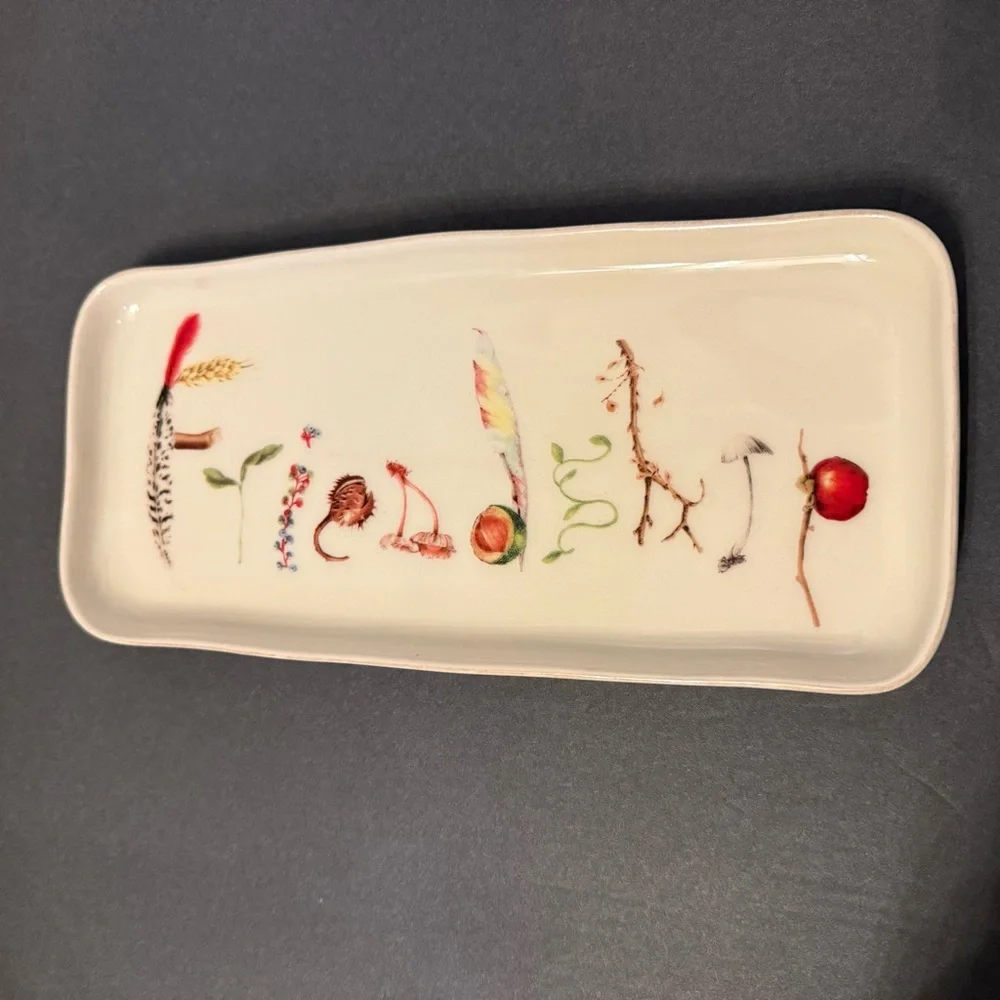 JULISKA FOREST WALK FRIENDSHIP TRAY SERVEWARE PORTUGAL CREAM RECTANGLE 10.5”